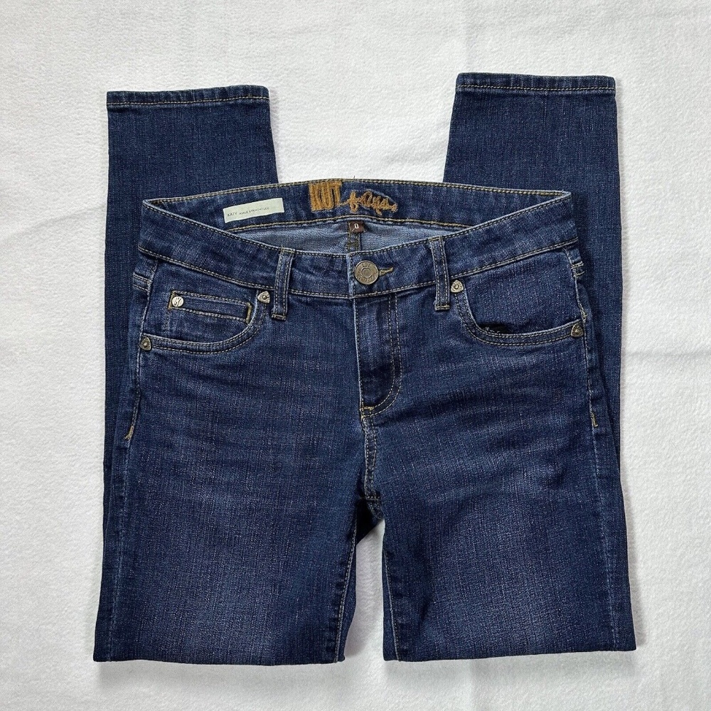 Kut from the Kloth Jeans Womens 0 Blue Katy Ankle Straight Leg Denim Stretch